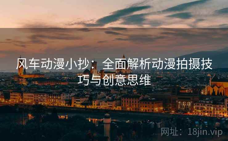 风车动漫小抄：全面解析动漫拍摄技巧与创意思维