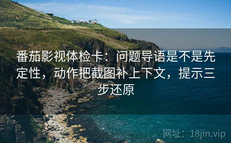 番茄影视体检卡：问题导语是不是先定性，动作把截图补上下文，提示三步还原
